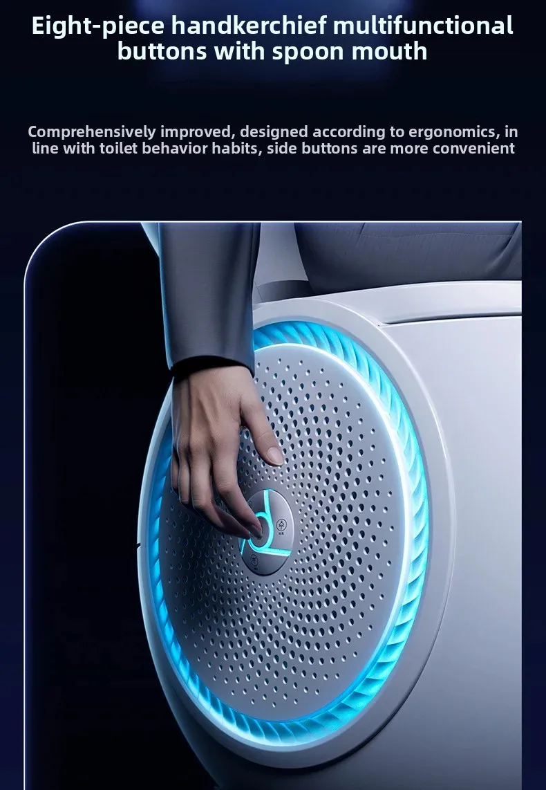 Egg-shaped Fully Intelligent Toilet, Smart Toilet, Automatic Flush, Automatic Flip, Bluetooth Speaker, Radar Sensing