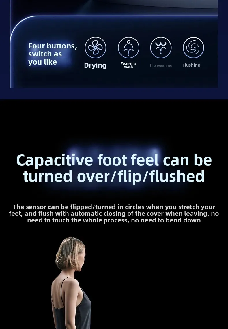 Egg-shaped Fully Intelligent Toilet, Smart Toilet, Automatic Flush, Automatic Flip, Bluetooth Speaker, Radar Sensing