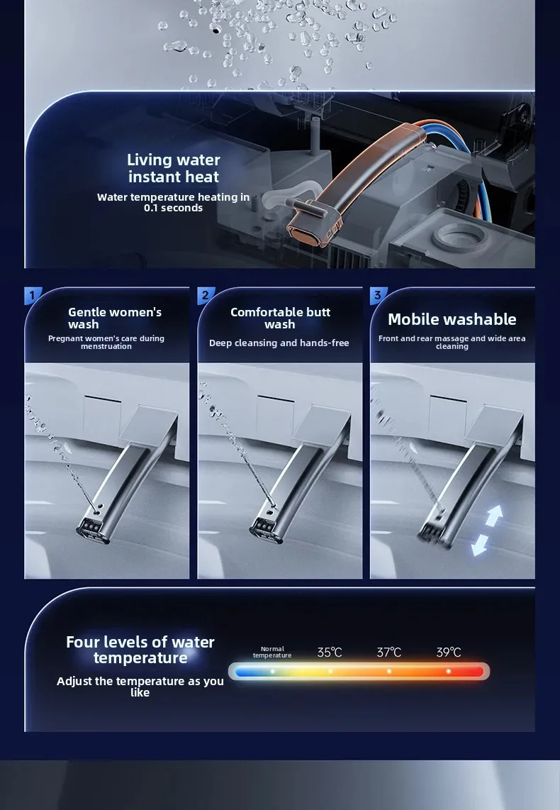 Egg-shaped Fully Intelligent Toilet, Smart Toilet, Automatic Flush, Automatic Flip, Bluetooth Speaker, Radar Sensing