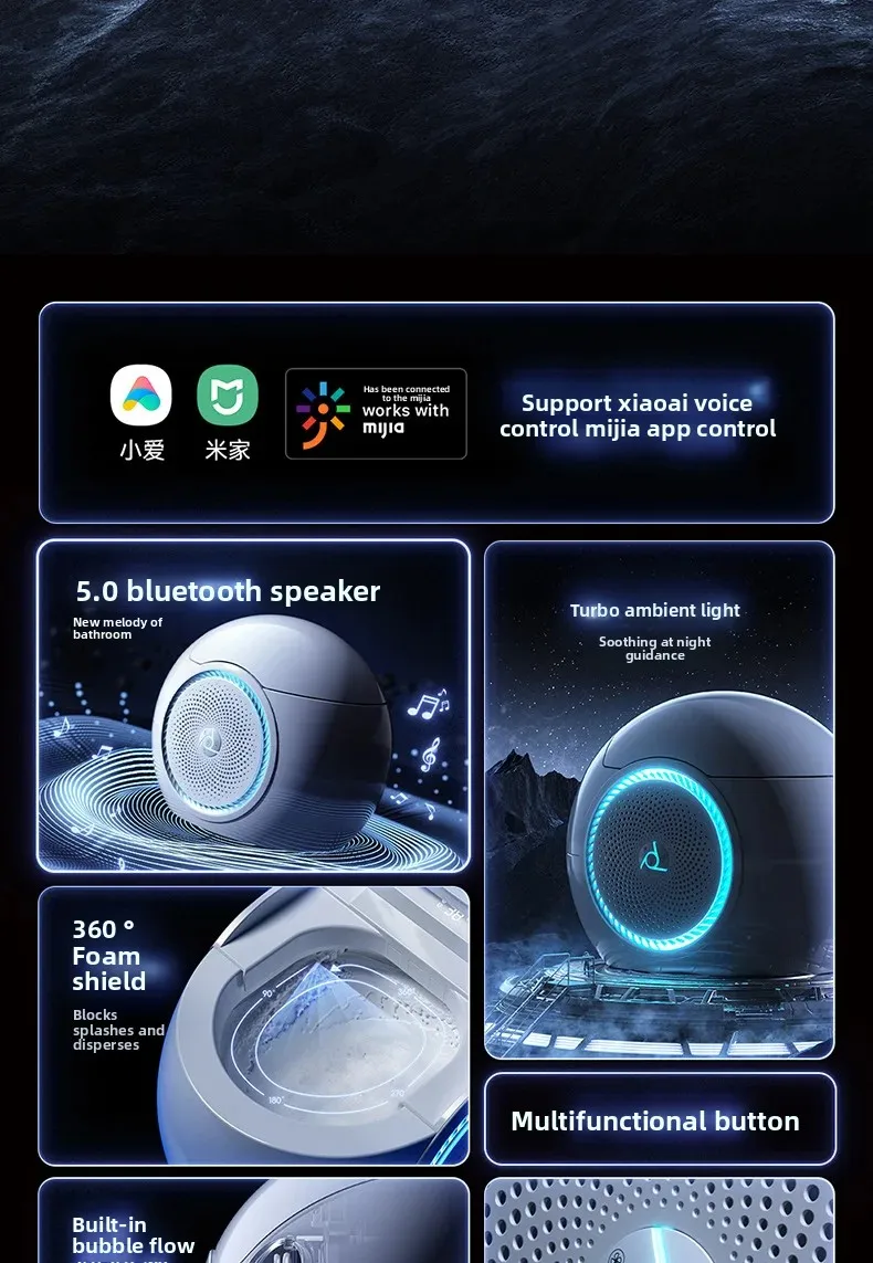 Egg-shaped Fully Intelligent Toilet, Smart Toilet, Automatic Flush, Automatic Flip, Bluetooth Speaker, Radar Sensing