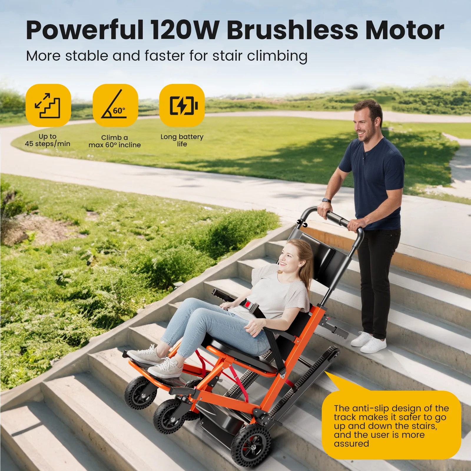 Electric Chair 440lbs Max Load Stair Climbing Wheelchair with Adjustable Backrest & Arms HOSPITAL ACCESSORIES Color : Max 440 lbs Load Electric Chair 440lbs Max Load Stair Climbing Wheelchair with Adjustable Backrest & Arms HOSPITAL ACCESSORIES Color : Max 440 lbs Load