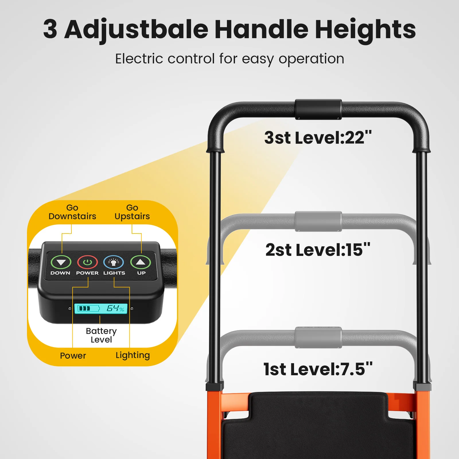 Electric Chair 440lbs Max Load Stair Climbing Wheelchair with Adjustable Backrest & Arms HOSPITAL ACCESSORIES Color : Max 440 lbs Load Electric Chair 440lbs Max Load Stair Climbing Wheelchair with Adjustable Backrest & Arms HOSPITAL ACCESSORIES Color : Max 440 lbs Load