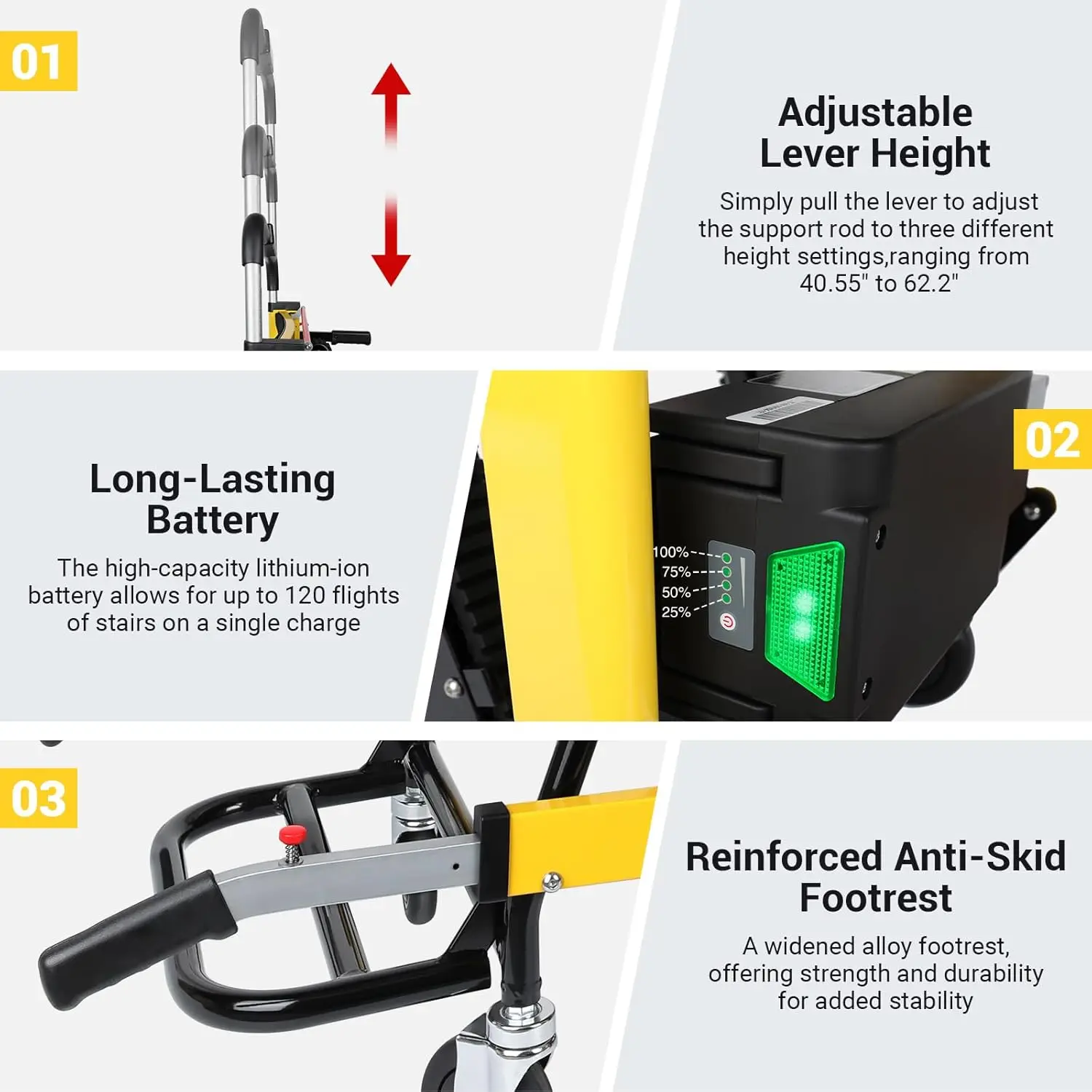 Electric Stair Climbing Wheelchair HOSPITAL ACCESSORIES Color : Yellow|Black|Orange Electric Stair Climbing Wheelchair HOSPITAL ACCESSORIES Color : Yellow|Black|Orange