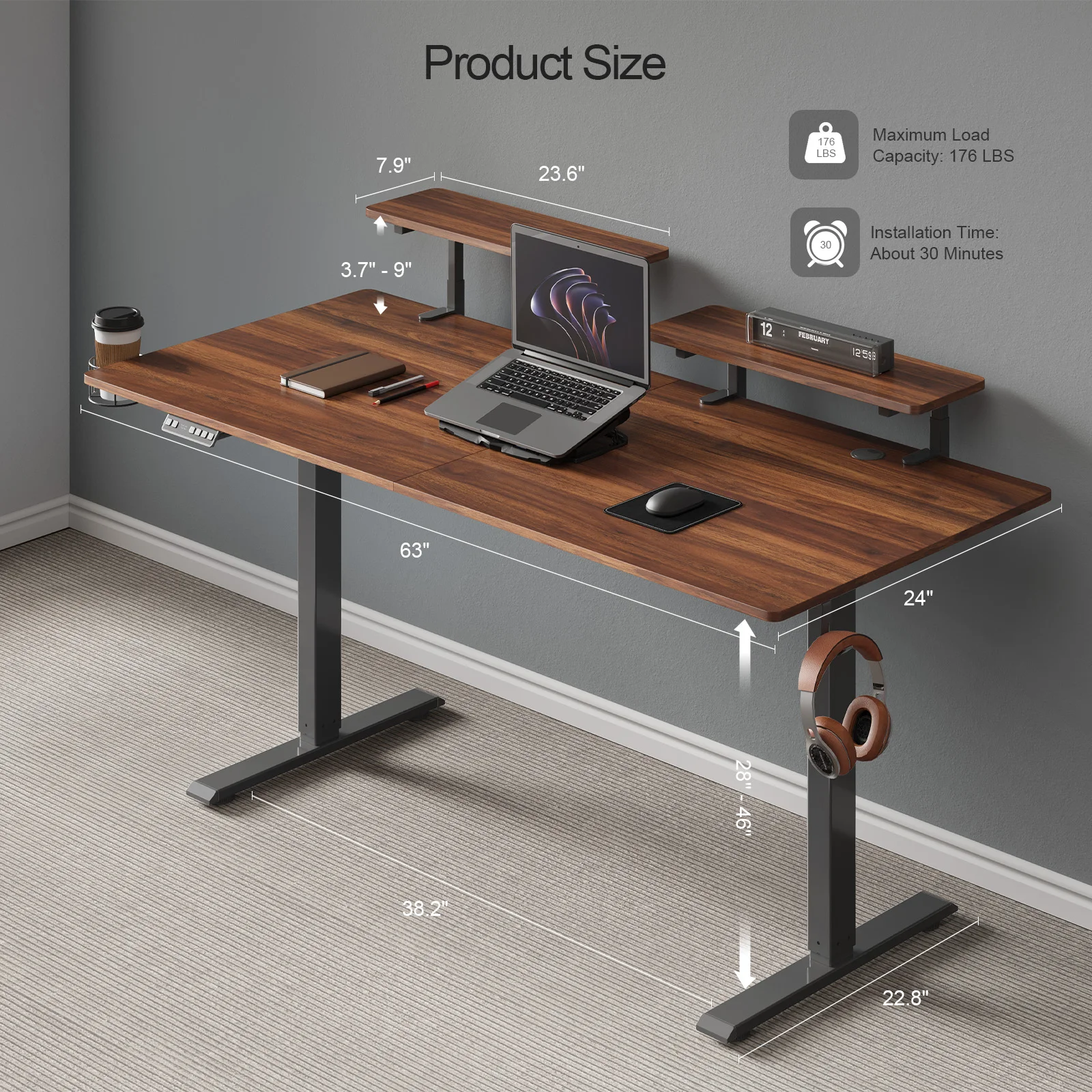 Electric Stand Up Desk with Memory Controller & Adjustable Height MODERN FURNITURES Ships From : United States Electric Stand Up Desk with Memory Controller & Adjustable Height MODERN FURNITURES Ships From : United States