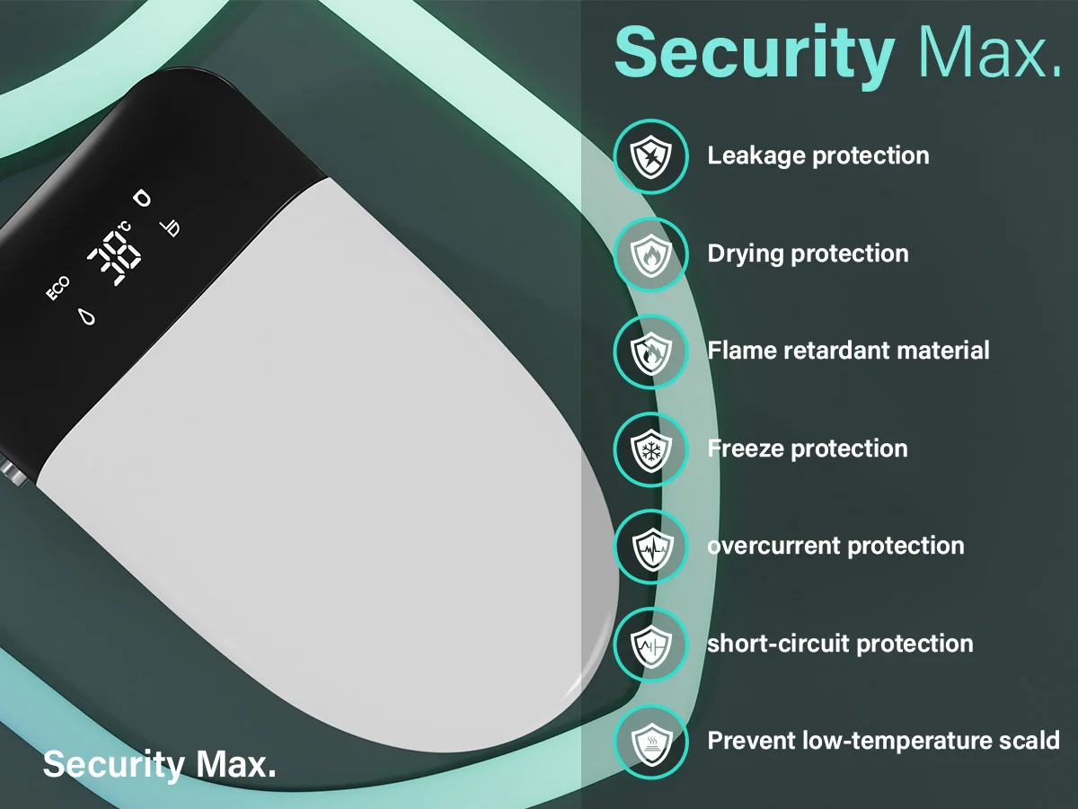 Elongated Smart Toilet with Bidet Built in Foam Dispenser, Voice Control