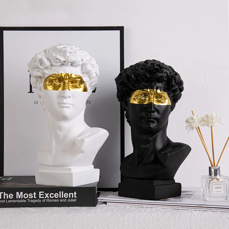 European Home Decoration David Head Resin Statues FIGURINES & MINIATURES Color : Colorful-S|Black-S|gold|Colorful|Gold-S|white|black European Home Decoration David Head Resin Statues FIGURINES & MINIATURES Color : Colorful-S|Black-S|gold|Colorful|Gold-S|white|black