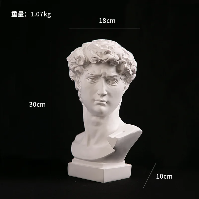 European Home Decoration David Head Resin Statues