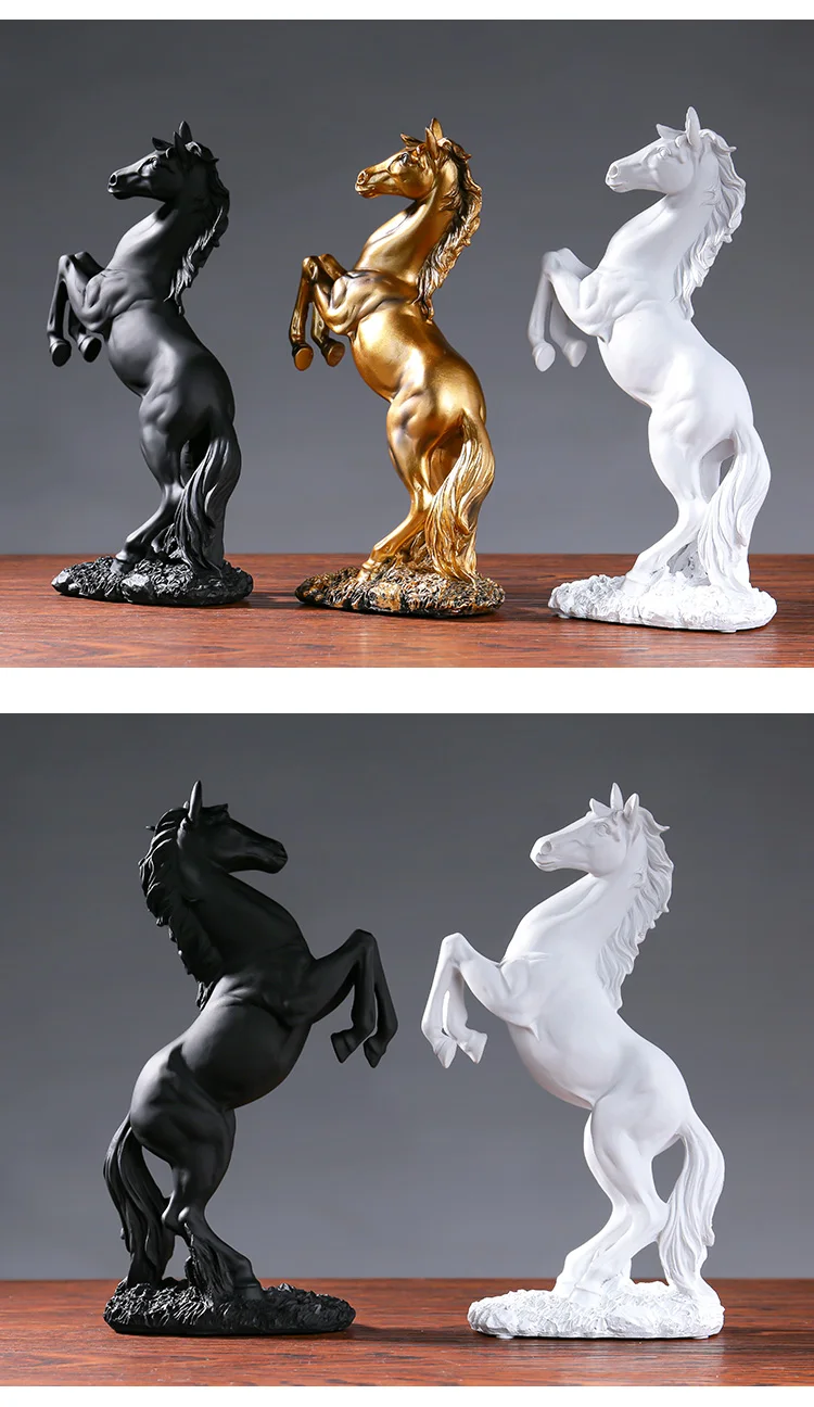 European Style Home Resin Victory Horse Statue