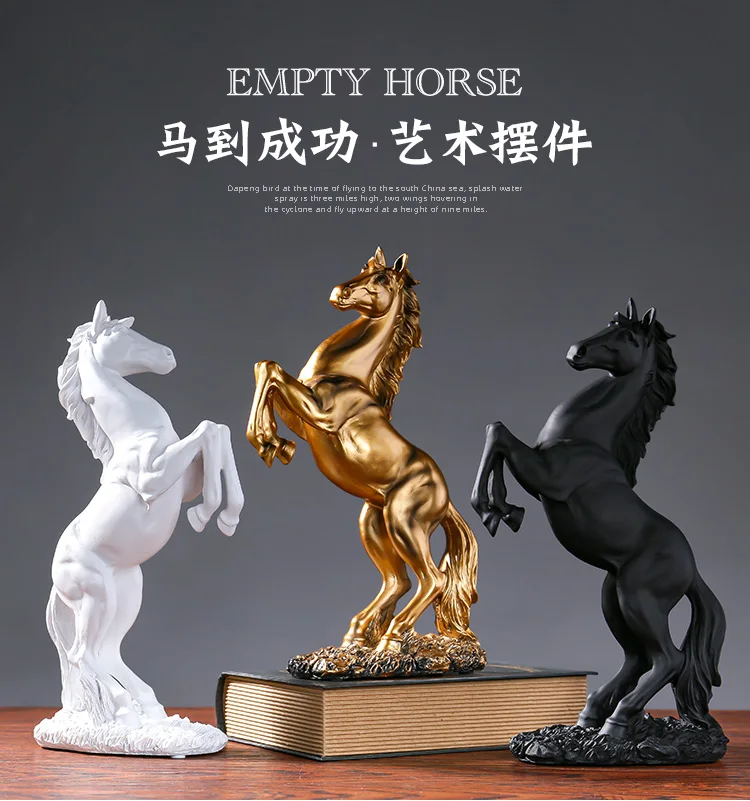 European Style Home Resin Victory Horse Statue