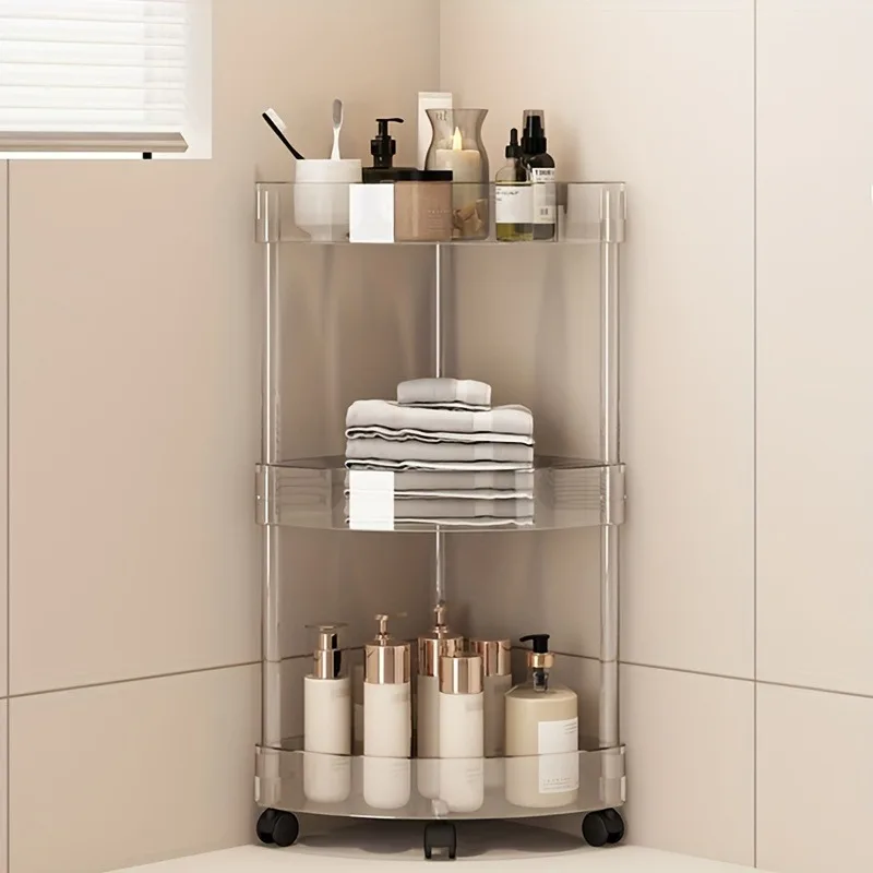 Fashion Rack Multi-Layer Transparent Bathroom Shelf