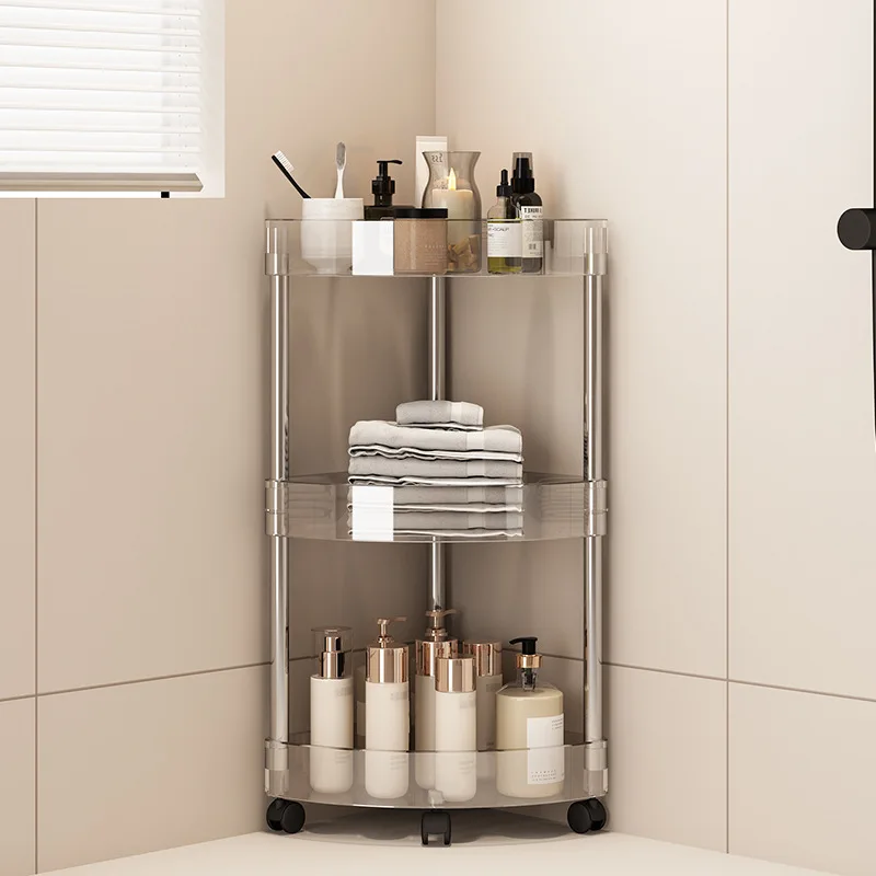 Fashion Rack Multi-Layer Transparent Bathroom Shelf BATHROOM ACCESSORIES Color : 2 Layer No wheel|4 Layer|3 Layer|5 Layer Fashion Rack Multi-Layer Transparent Bathroom Shelf BATHROOM ACCESSORIES Color : 2 Layer No wheel|4 Layer|3 Layer|5 Layer