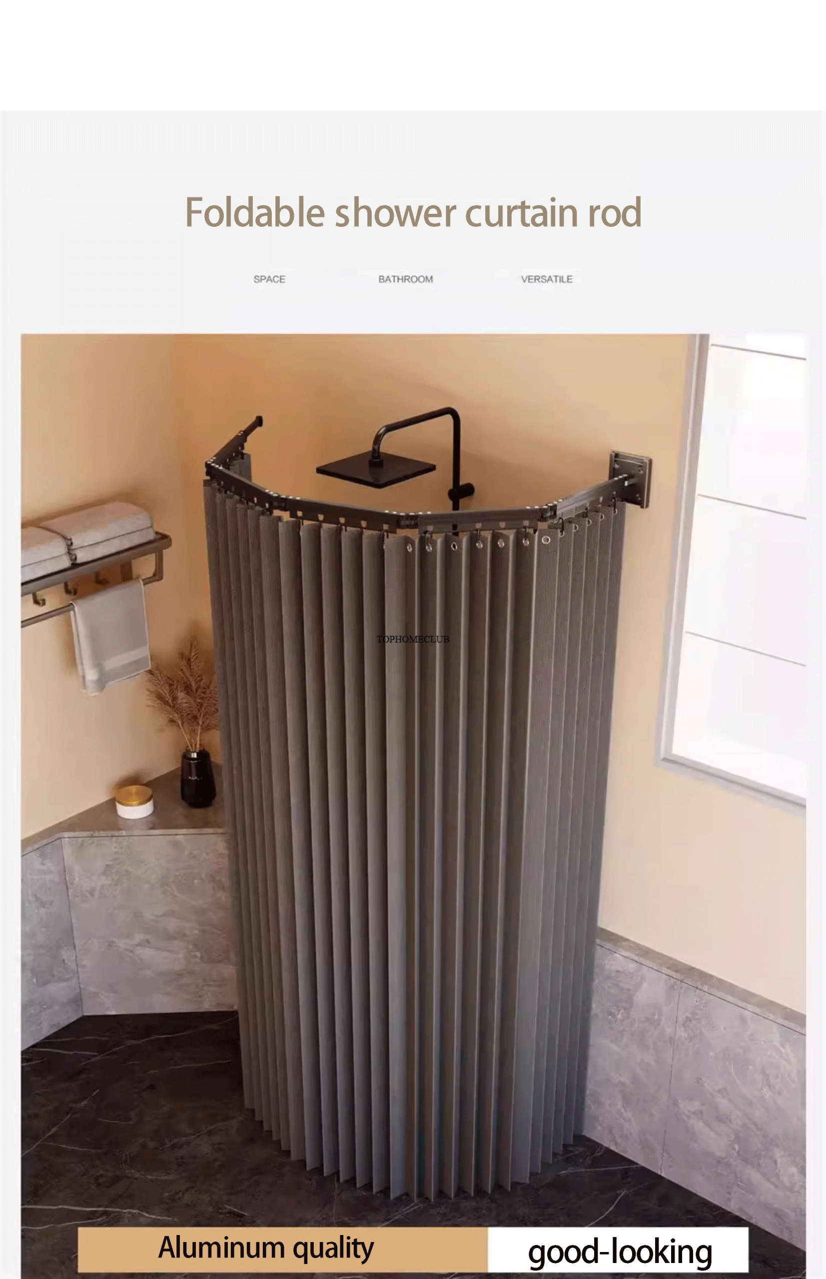 Foldable Shower Curtain Rod Set Foldable Shower Curtain Rod Set
