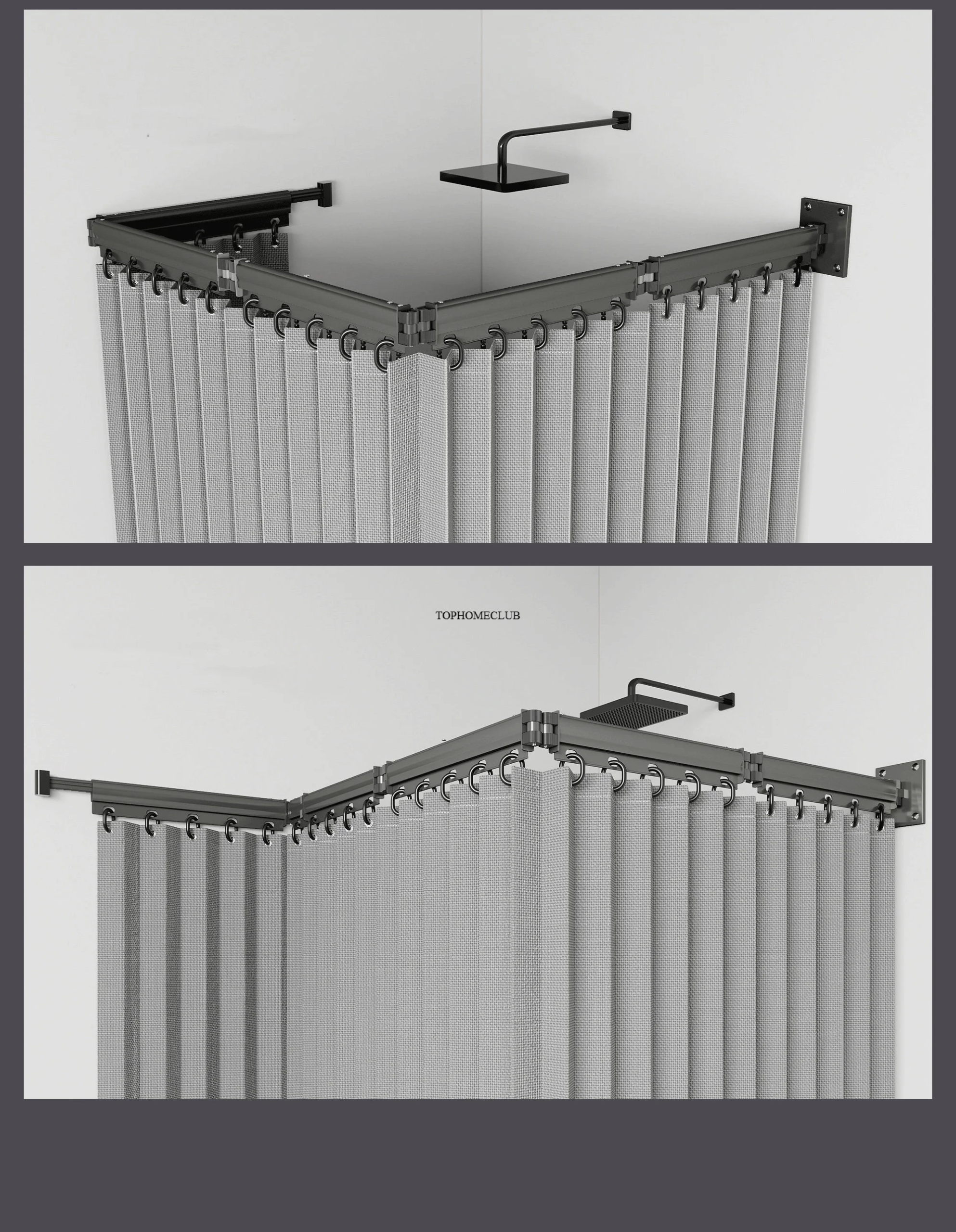 Foldable Shower Curtain Rod Set Foldable Shower Curtain Rod Set