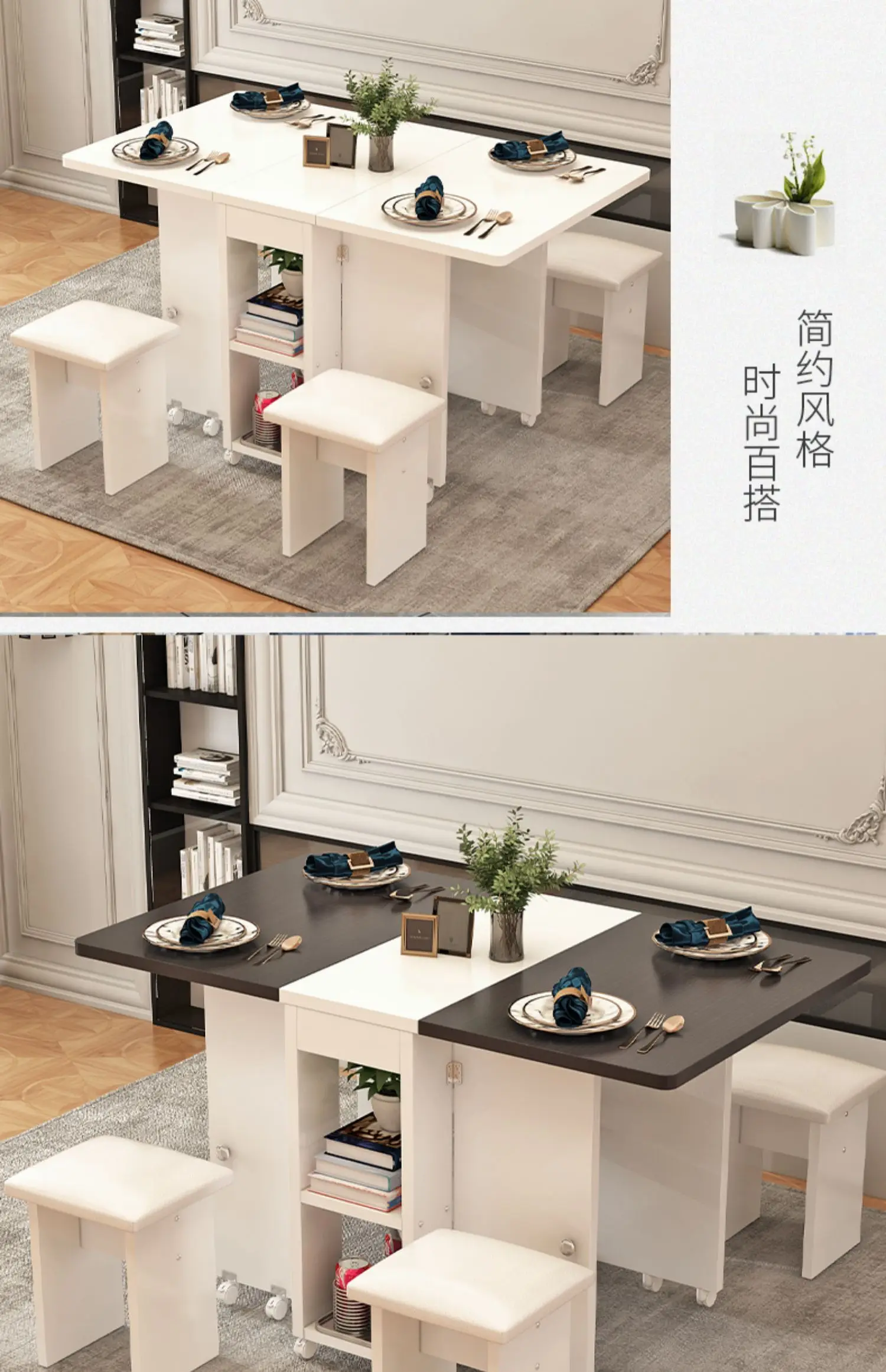 Folding Dining Table Set 4 Chairs Italian Nordic Luxury Dining Table Decorate Simple Mesas Y Sillas De Comedor Kitchen Furniture Folding Dining Table Set 4 Chairs Italian Nordic Luxury Dining Table Decorate Simple Mesas Y Sillas De Comedor Kitchen Furniture