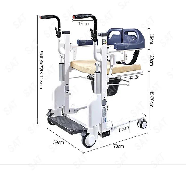For transfer machine multifunctional electric lifting transfer chair for disabled home care, bathing, transfer whe