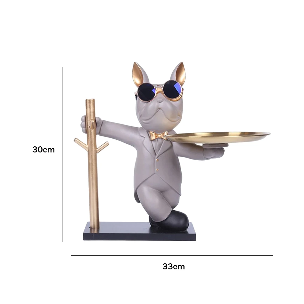 French Bulldog Sculpture Dog Statue Decorative Figurine Storage Metal Tray Coin Piggy Bank Entrance Key Snack Holder French Bulldog Sculpture Dog Statue Decorative Figurine Storage Metal Tray Coin Piggy Bank Entrance Key Snack Holder