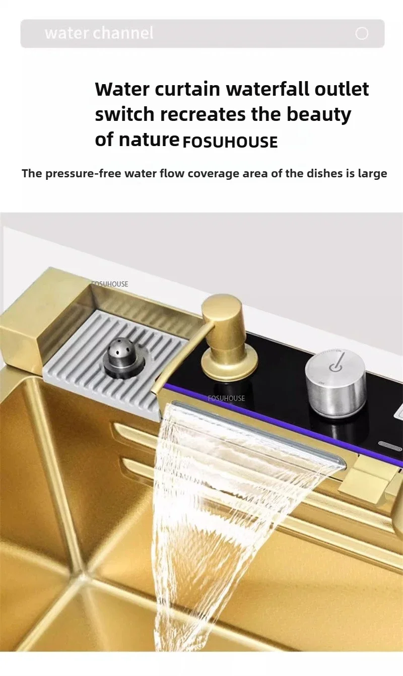 Gold Kitchen Sink with Digital Display Gold Kitchen Sink with Digital Display