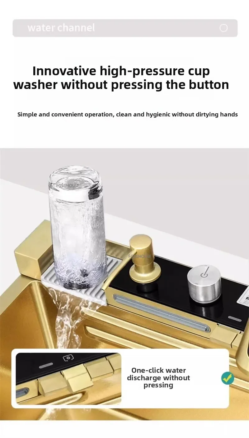 Gold Kitchen Sink with Digital Display Gold Kitchen Sink with Digital Display