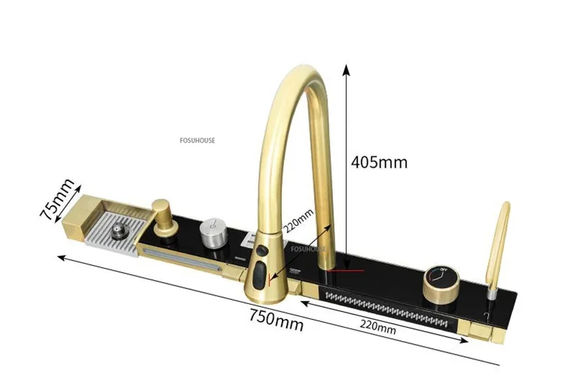 Gold Kitchen Sink with Digital Display Gold Kitchen Sink with Digital Display