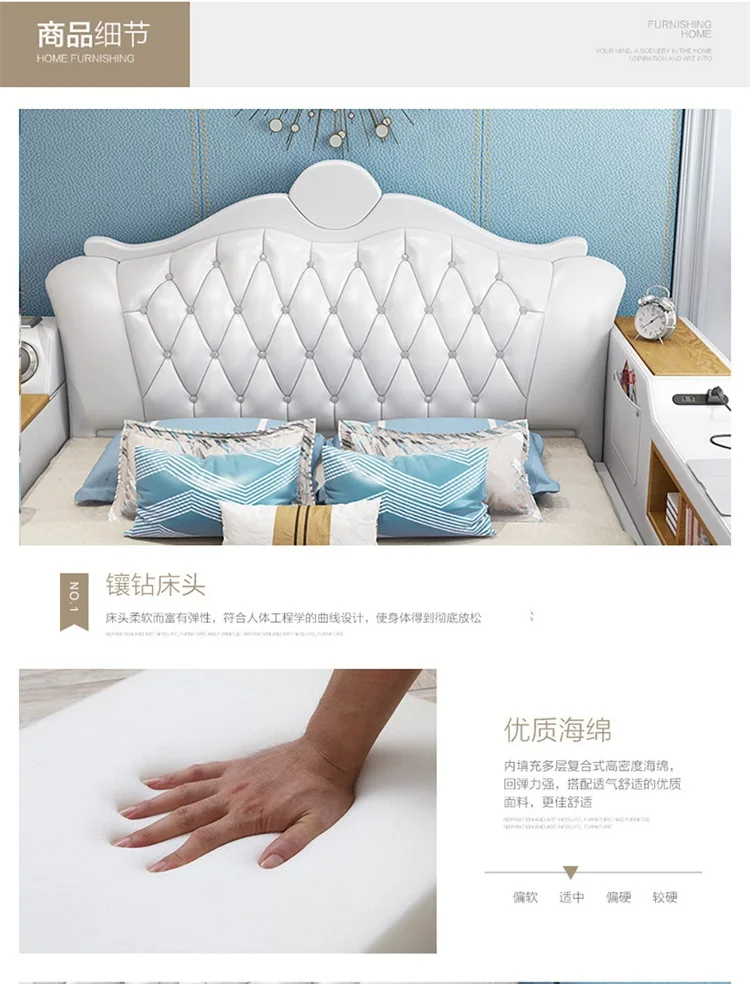 Headboard Storage Double Bed Queen Drawers King Size Smart Bed Headboard Storage Double Bed Queen Drawers King Size Smart Bed