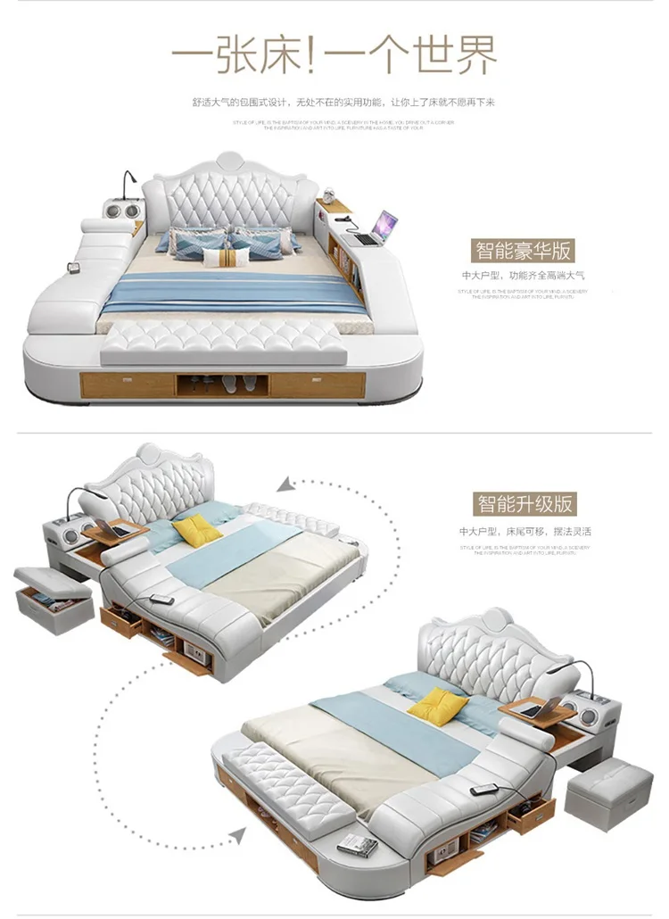 Headboard Storage Double Bed Queen Drawers King Size Smart Bed Headboard Storage Double Bed Queen Drawers King Size Smart Bed
