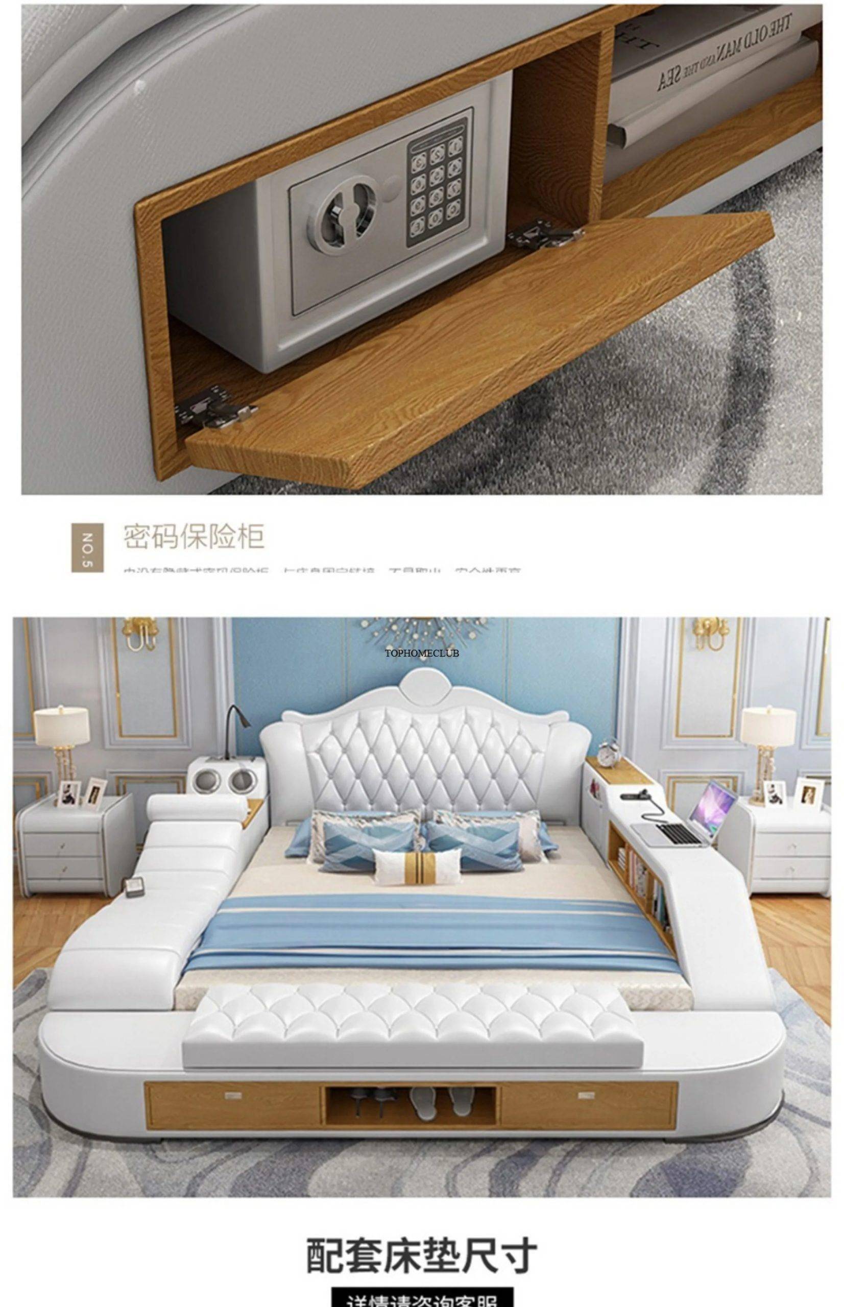 Headboard Storage Double Bed Queen Drawers King Size Smart Bed Headboard Storage Double Bed Queen Drawers King Size Smart Bed