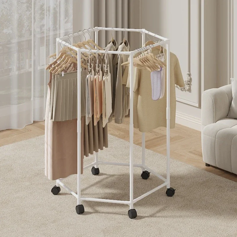 Hexagon Rotating Floor Clothes Rack Hexagon Rotating Floor Clothes Rack