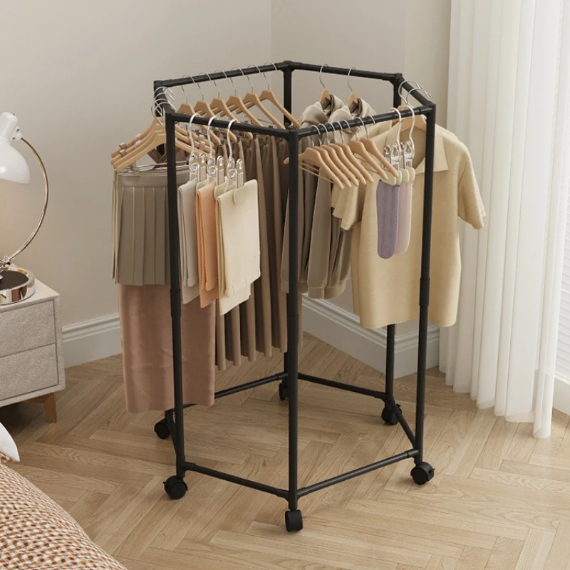 Hexagon Rotating Floor Clothes Rack Hexagon Rotating Floor Clothes Rack