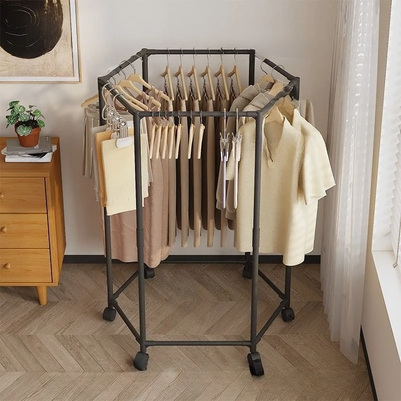 Hexagon Rotating Floor Clothes Rack Hexagon Rotating Floor Clothes Rack