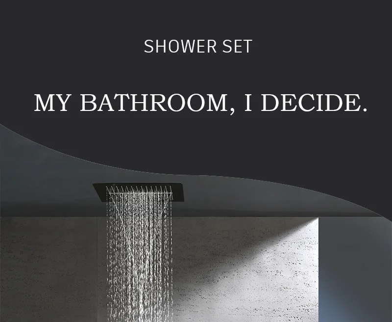 Hidden In-wall Design Shower System with Digital Display Key Button, Gunmetal Shower Set for Hotel, Guesthouse