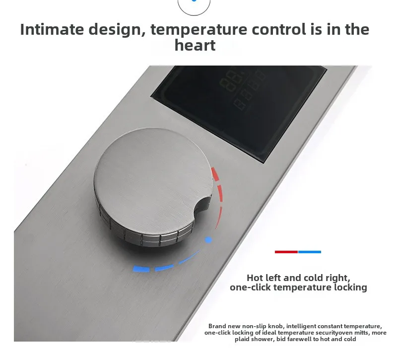 Hidden In-wall Design Shower System with Digital Display Key Button, Gunmetal Shower Set for Hotel, Guesthouse