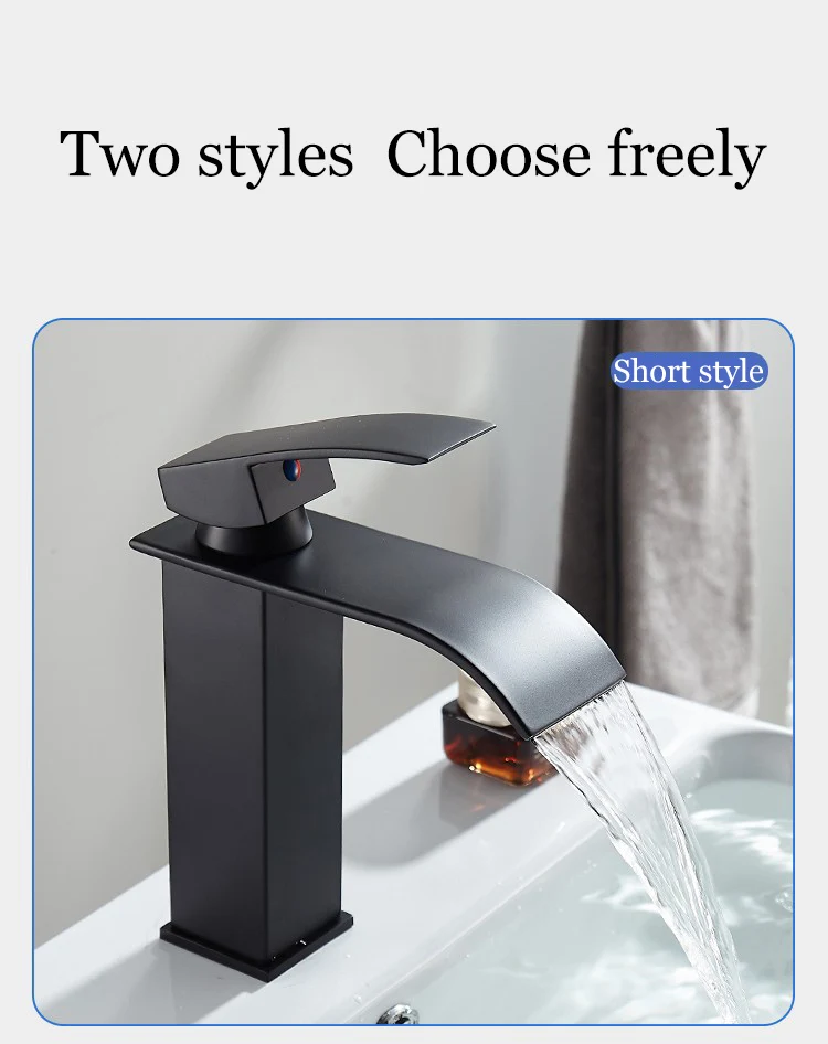 Hot And Cold Stainless Steel Waterfall Wash Basin High And Low Faucet