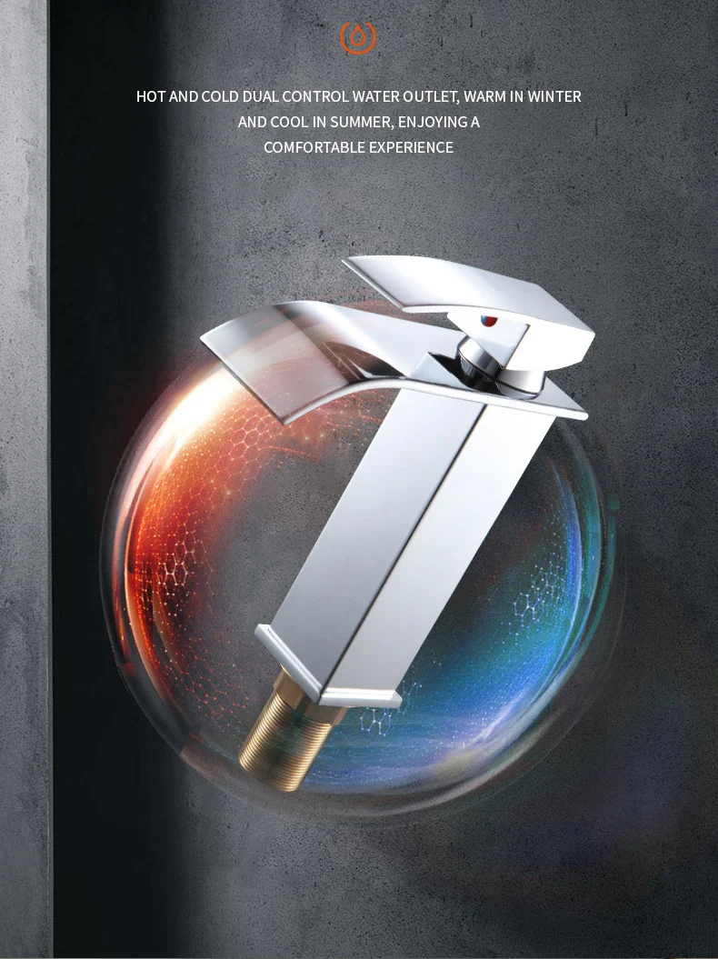 Hot And Cold Stainless Steel Waterfall Wash Basin High And Low Faucet