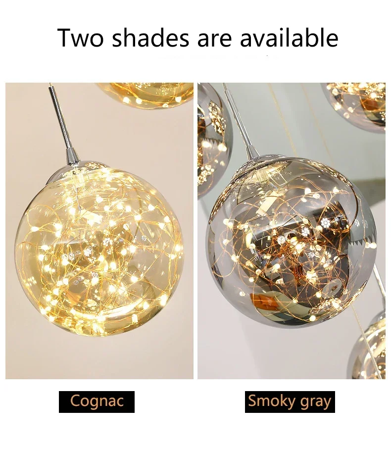 Hot Sale Starry Sky Staircase Chandelier Nordic Design Duplex Corridor Light