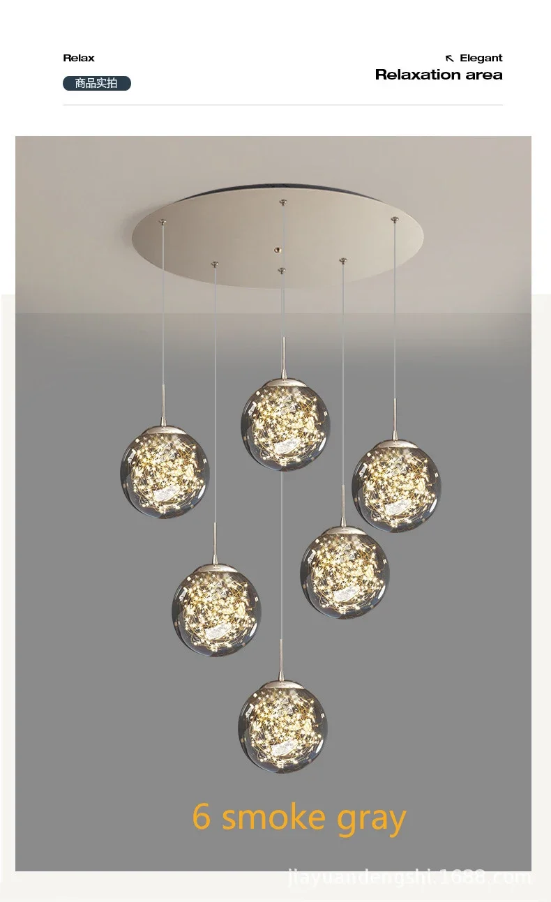 Hot Sale Starry Sky Staircase Chandelier Nordic Design Duplex Corridor Light