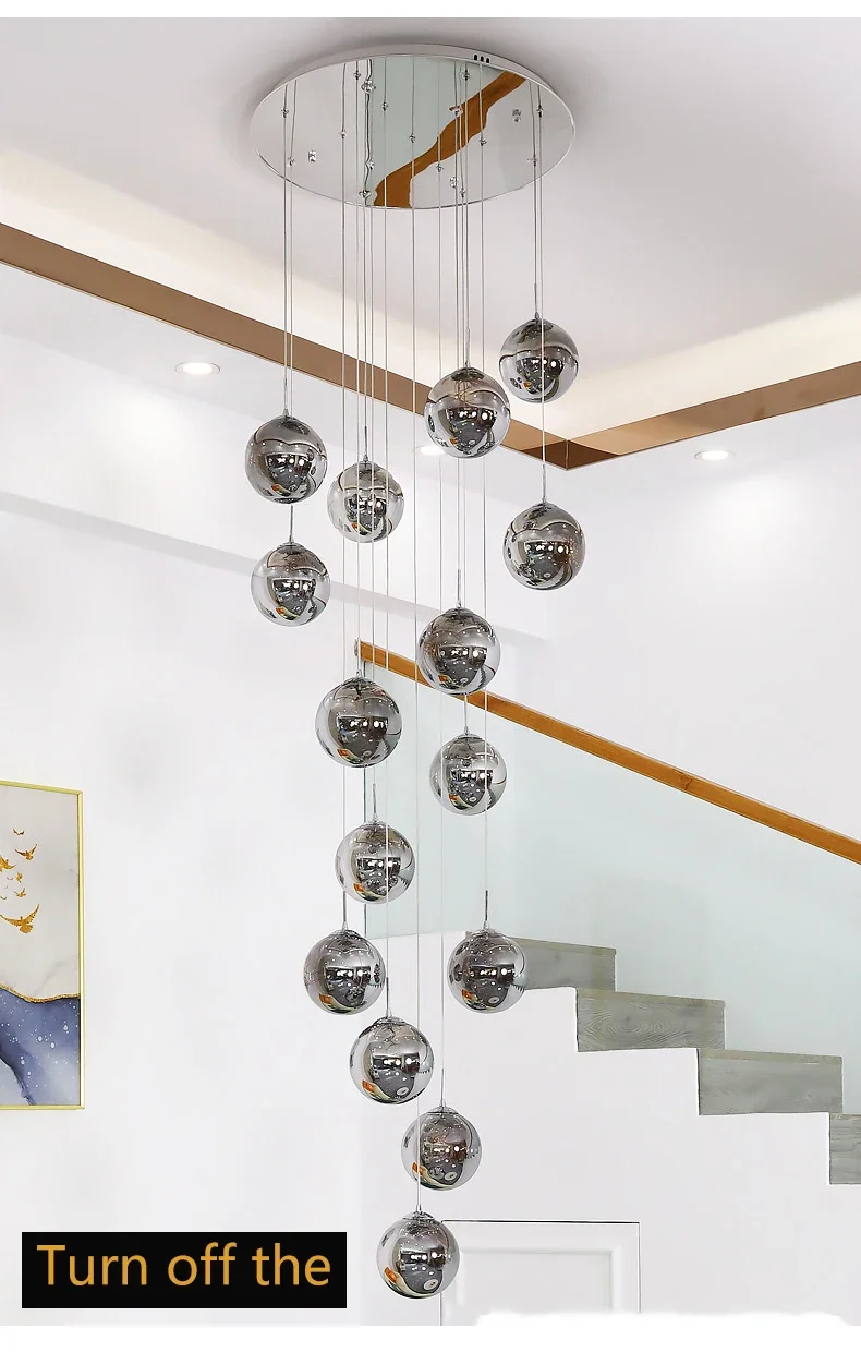 Hot Sale Starry Sky Staircase Chandelier Nordic Design Duplex Corridor Light