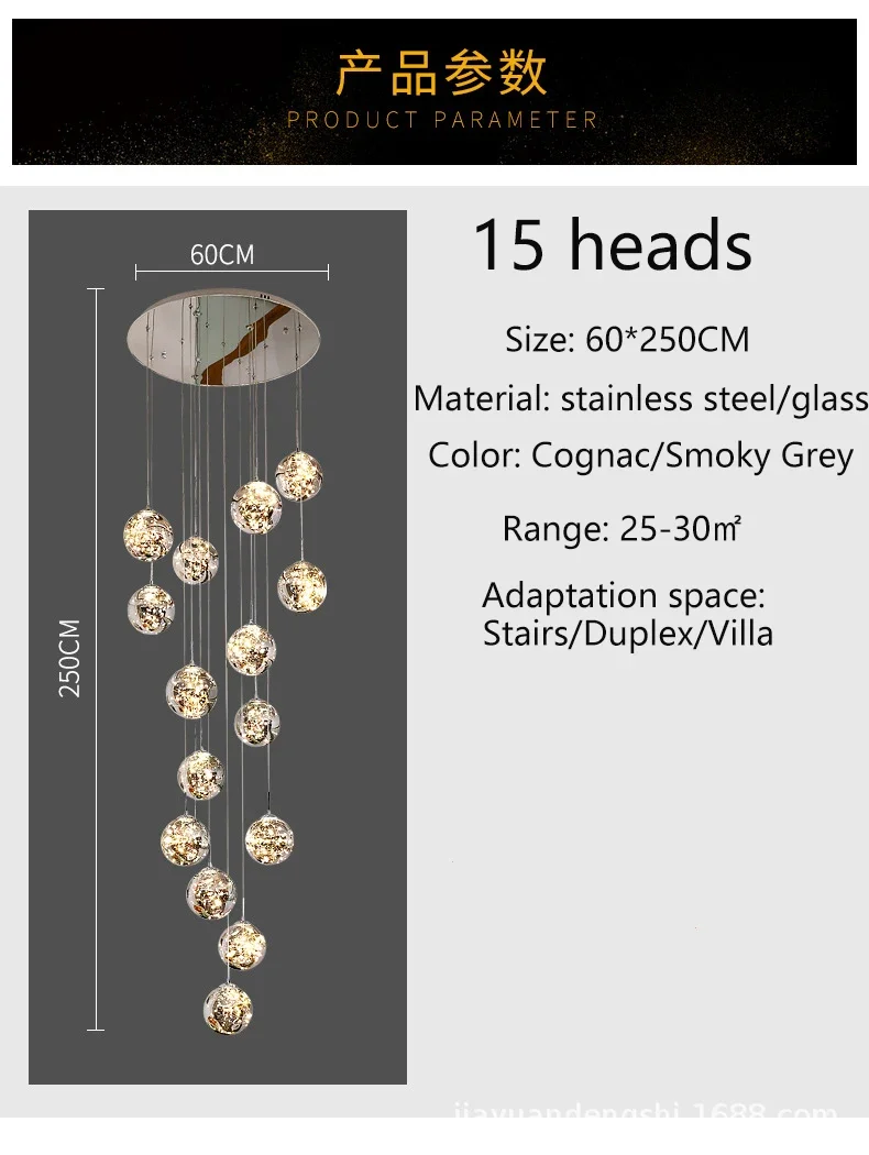 Hot Sale Starry Sky Staircase Chandelier Nordic Design Duplex Corridor Light