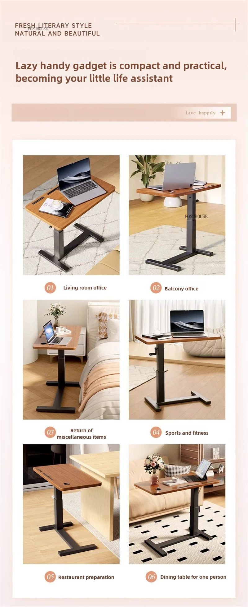 Household Gaming Desk Modern Lifting Computer Table Bedside Creative Writing Table with Wheels Dormitory Leisure Reading Desk Household Gaming Desk Modern Lifting Computer Table Bedside Creative Writing Table with Wheels Dormitory Leisure Reading Desk