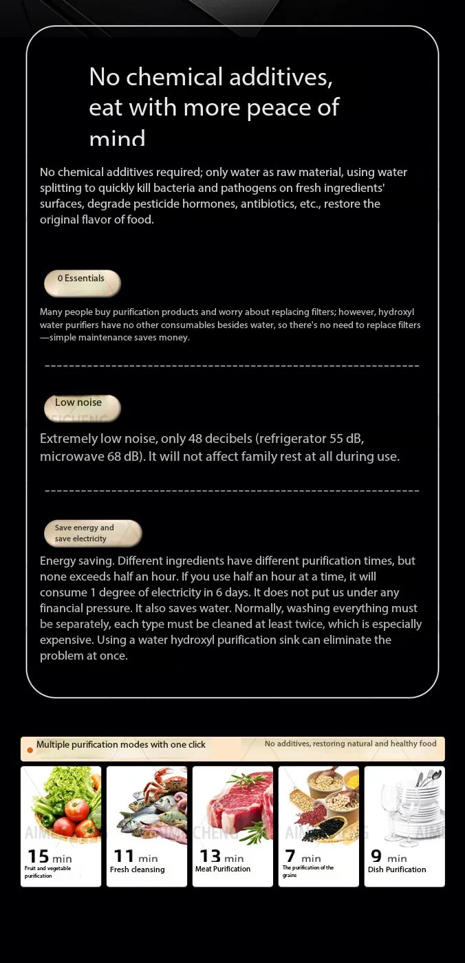 Household Smart Fruit & Vegetable Purification Double Sink