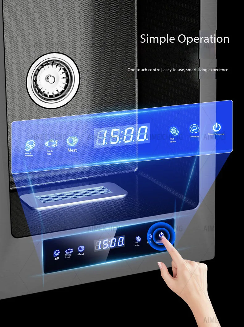 Household Smart Fruit & Vegetable Purification Double Sink