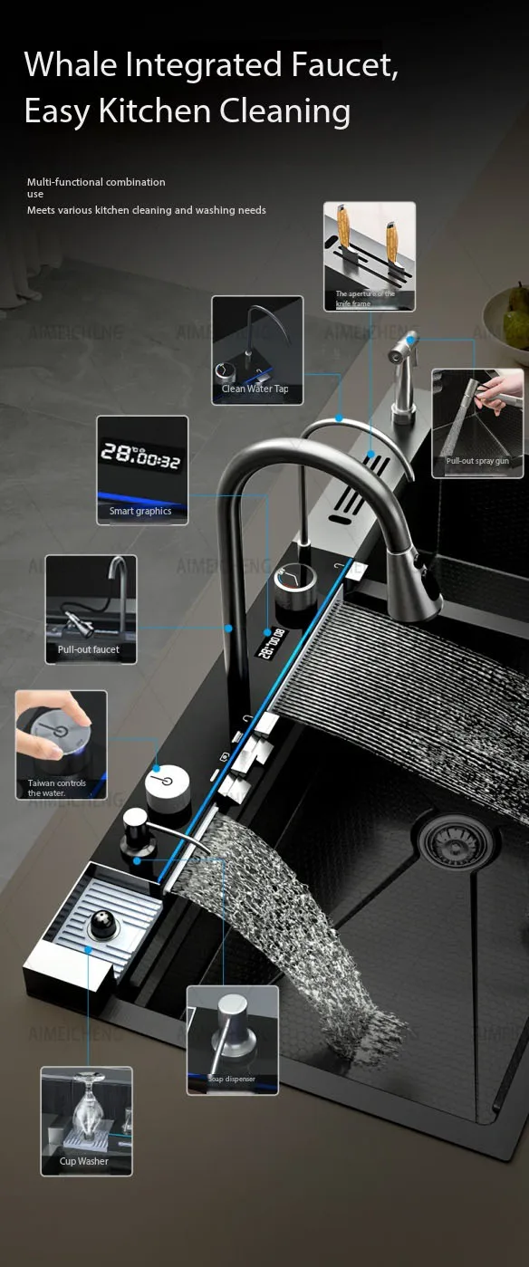 Household Smart Fruit & Vegetable Purification Double Sink