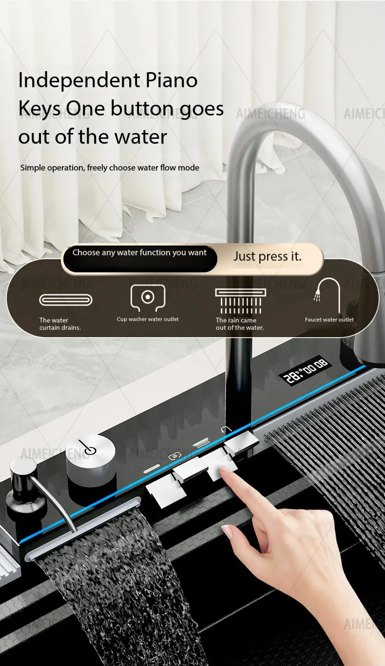 Household Smart Fruit & Vegetable Purification Double Sink