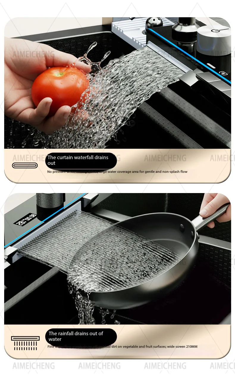 Household Smart Fruit & Vegetable Purification Double Sink