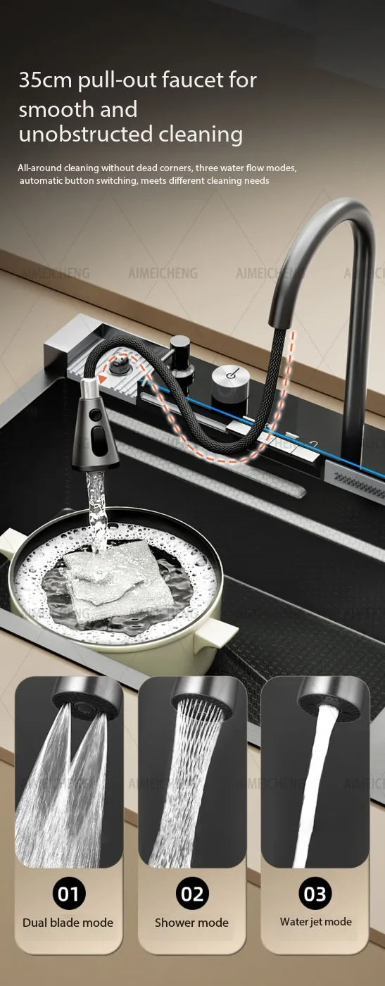 Household Smart Fruit & Vegetable Purification Double Sink