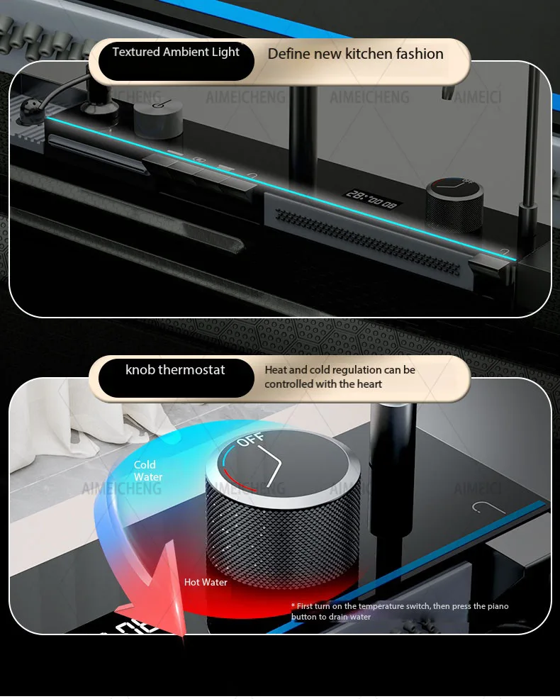 Household Smart Fruit & Vegetable Purification Double Sink