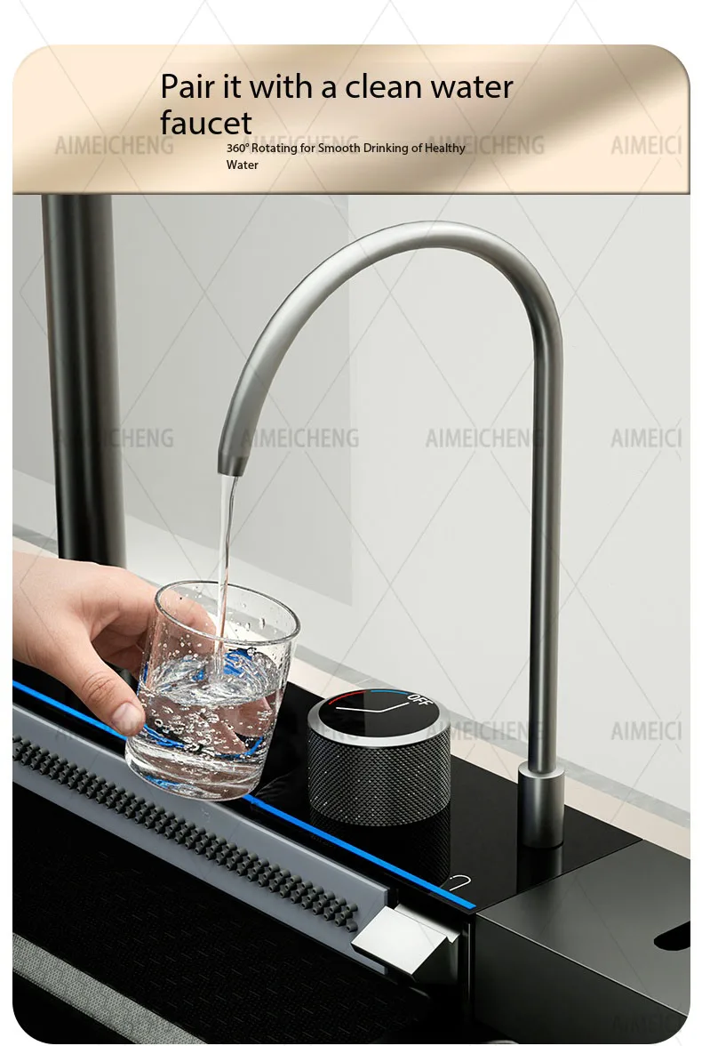 Household Smart Fruit & Vegetable Purification Double Sink