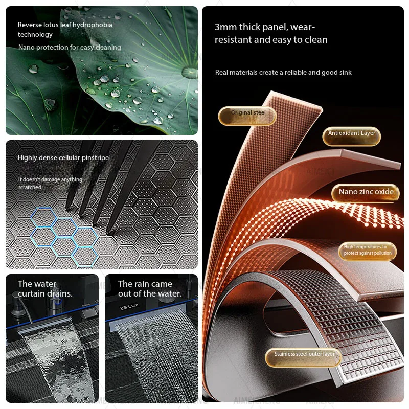 Household Smart Fruit & Vegetable Purification Double Sink KITCHEN & DINNING Color : MO6845|MO8045|MO8848|MO10050|MO7545 Household Smart Fruit & Vegetable Purification Double Sink KITCHEN & DINNING Color : MO6845|MO8045|MO8848|MO10050|MO7545