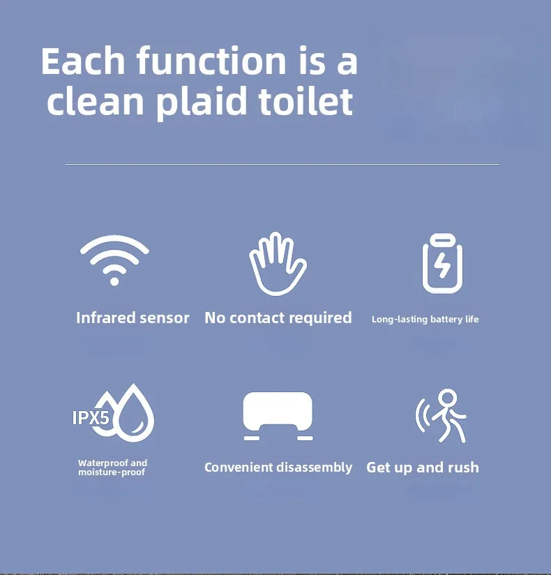 Household Smart Infrared Induction Toilet Flusher Set