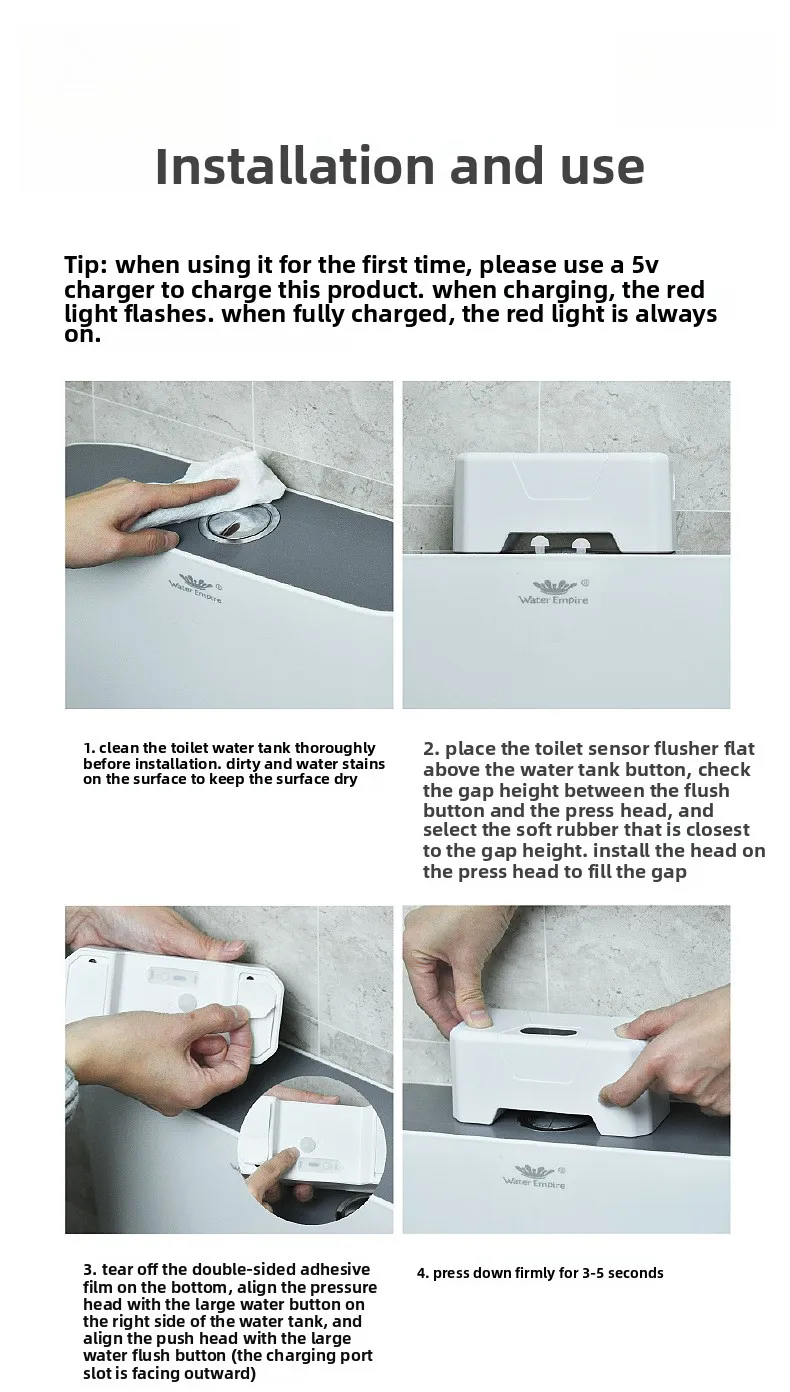 Household Smart Infrared Induction Toilet Flusher Set