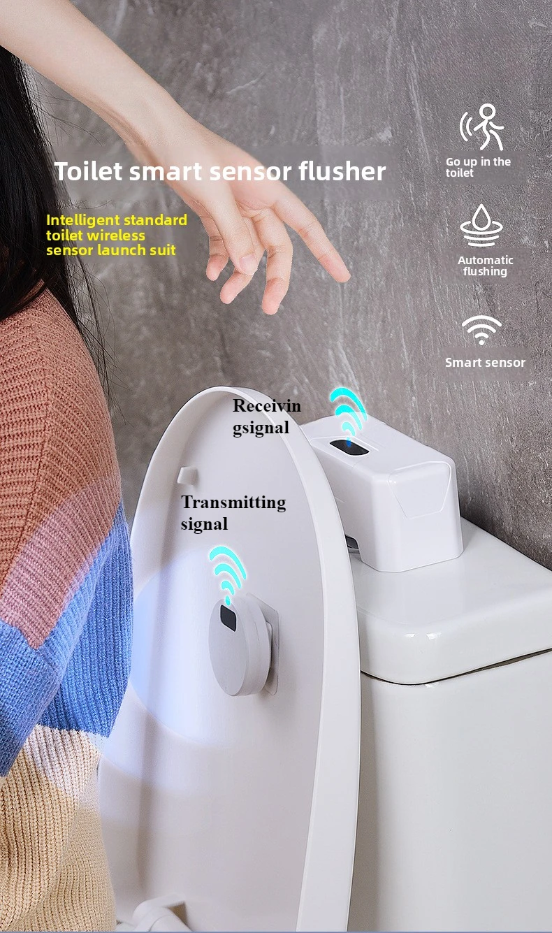 Household Smart Infrared Induction Toilet Flusher Set